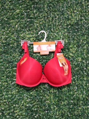 36D Warners No Side Effects Full Coverage Bra, RED